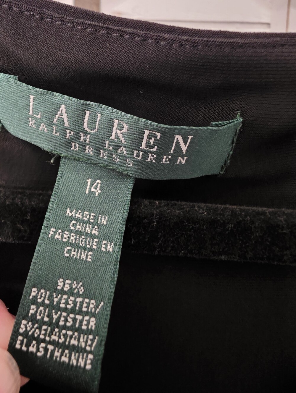 Lauren Ralph Lauren Black Sleeveless Faux Wrap Dress Size 14 - Picture 4 of 5
